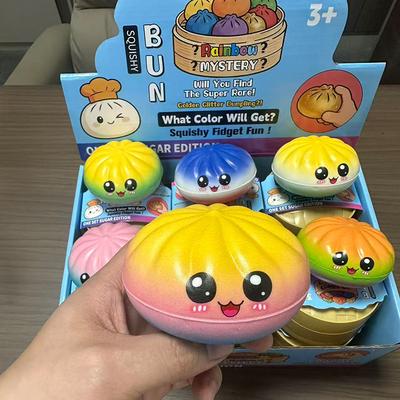 Сквиши-пельмешки Булочки Баоцзы Пельмешки Mystery Box Разноцветная еда Сквиши Сенсорный шар из теста Антистресс Сжимаемые шарики
