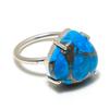Copper Blue Turquoise Gemstone 925 Sterling Silver Jewelry Ring Size Adj. GK-6024