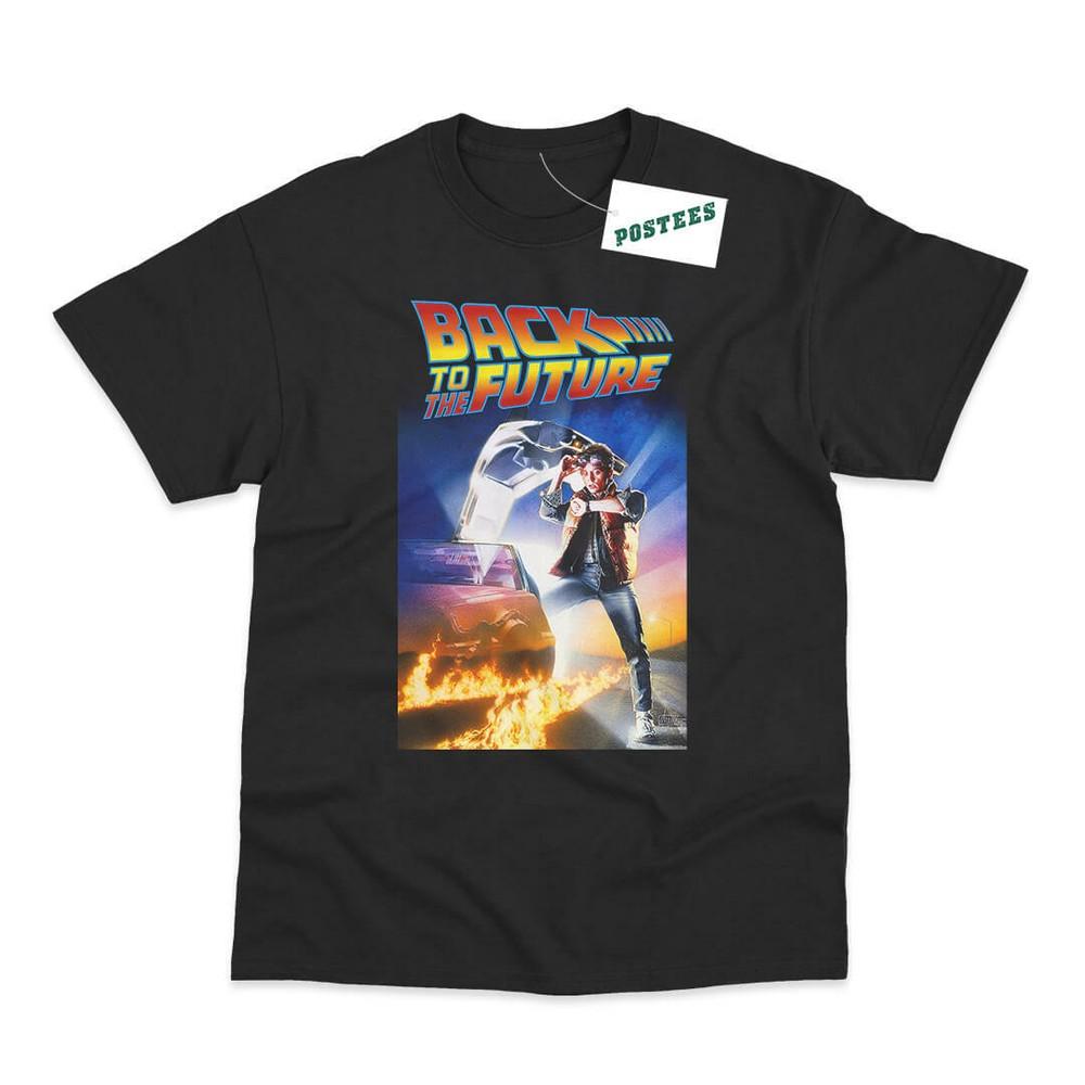 Movie Poster Inspired By Back To The Future Dtg Printed BlackRedWhite TShirt