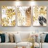 Nordic Plants Golden Leaf Canvas Painting Botanical Posters and Print Abstract Wall Art Pictures for Living Room Modern Decor