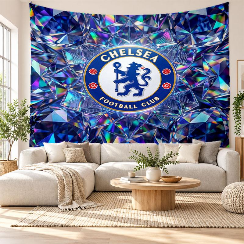 Chelsea FC Wall Tapestry, Soft Fabric Wall Hanging, Decorative Backdrop For Bedroom Home Wall Art