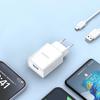 Зарядное устройство Dudao A4EU, 2,1 А, белое, с кабелем USB-A на Micro USB — аксессуар для мобильного телефона