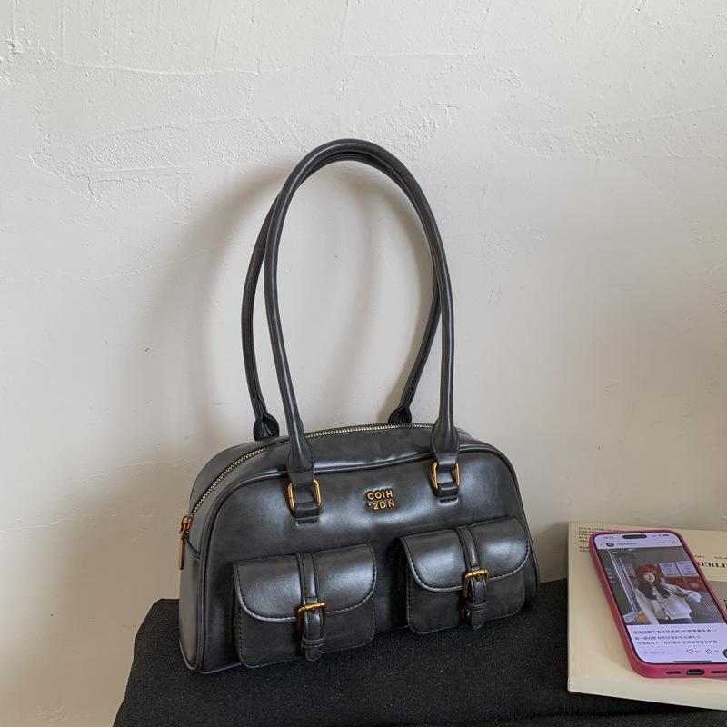 Новая корейская ретро сумка через плечо, Модная и трендовая повседневная сумка-бостон, Стильная сумка для боулинга