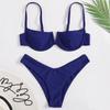 Woman Swimsuits Women'S Summer Fashion Steel Push Up Two Piece Swimsuit Sexy Bikini Solid Color Swimsuit