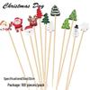 Santa Claus Bamboo Christmas Cocktail and Fruit Skewers