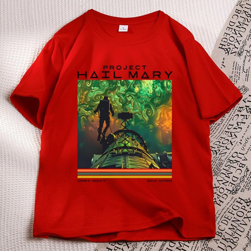 Project Hail Mary Space T-shirt Men Women Grace Rocky Save Stars Tshirt Sci-Fi Book Lover Tee Cotton Short Sleeve Clothes Tops