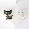 Fashion Personality Cat Brooch High-End Glass Crystal Suit Accessories Pin