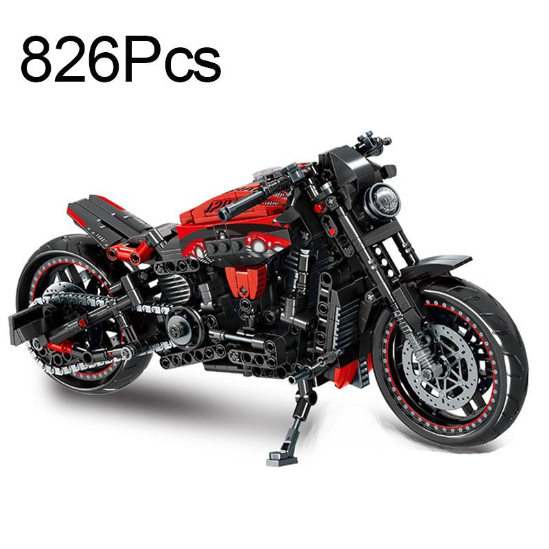MOC City Technical Super Motorcycle Racing Motorbike Model Building Block DIY Locomotive Brick Toys for Children Boys Gifts