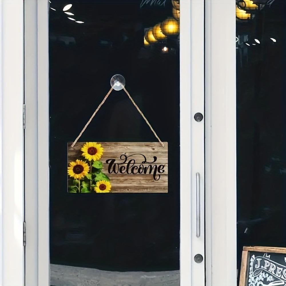 Lightweight Sunflower Welcome Sign Hanging Wooden Decoration Sign Welcome Door Sign Office