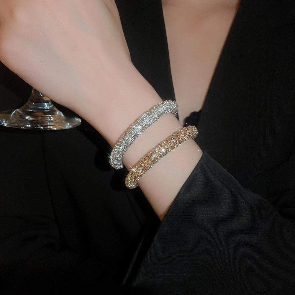 Exquisite Open Bracelet Size Adjustable Open Bangle New Full Rhinestone Bracelet Women Fashion