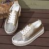 Fashion Plus Size 43 Women's Casual Flat Shoe 2025 New Style Rhinestone Design Woman Sneakers Comfortable Platform Shoe