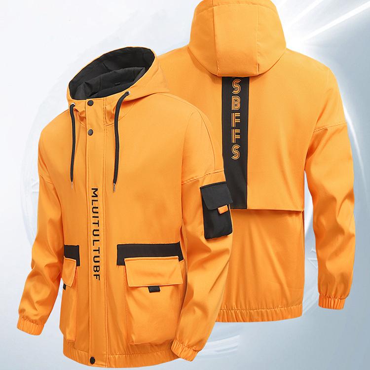 Hooded Jacket for Men Jacket Men's Windbreakers Zipper Coats Spring Autumn Slim Cargo Jackets Male Casual Sportswear