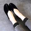 Round Head High Heels Autumn New Black Round Head Thick Heel Light Mouth Single Shoes Sheepskin Women