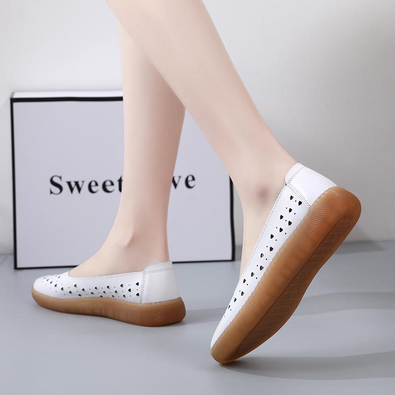 Women Moccasins Penny Loafers Casual White Nurse Footwear Peas Soft Flats Black Driving Walking Shoes for Women