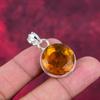 Citrine Pendant, 925 Solid Sterling Silver Gemstone Jewelry, Handmade Pendant, For Thanksgiving