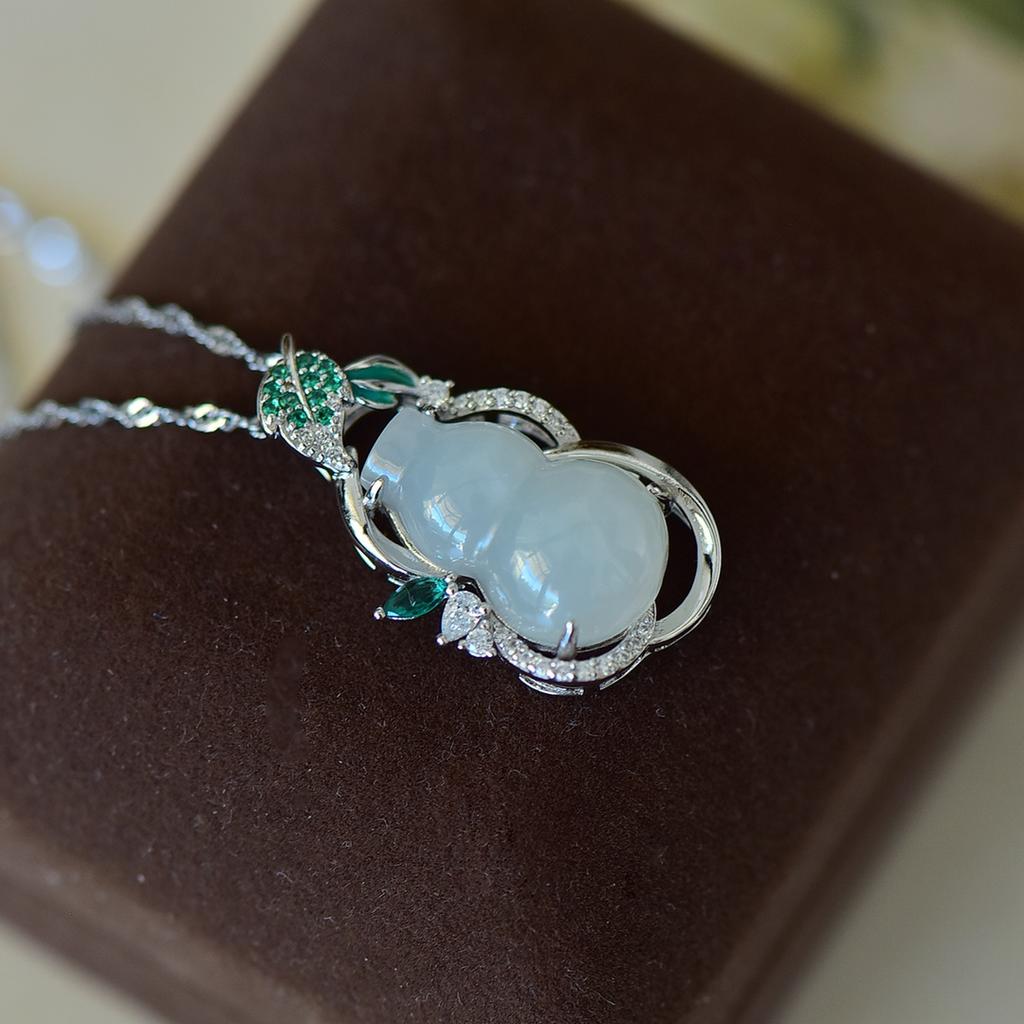 Hotan Jade S925 Silver Gourd Pendant