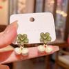 Серьги Fresh Green Love Flower из серебра 925 пробы — модный и универсальный летний аксессуар для женщин