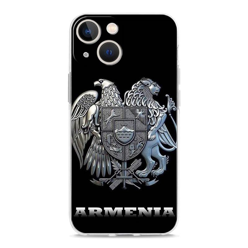 Армения Армянский Флаг Роскошный Чехол Для Телефона Для iPhone 14 13 12 11 Pro Max XS X XR SE 7 8 Plus ТПУ Прозрачный Силиконовый Защита Линзы Чехол