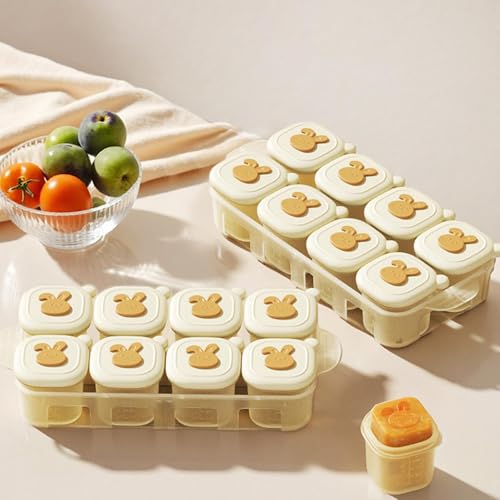 Ice Cube Tray with Lid Food Grade Freezer Storage Container Baby Food Puree Soup Broth Mold Breast Milk Organizer for Home Kitchen