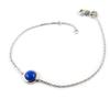[P0649] - Blue 'Princess Opal' Silver Bracelet (rhodium-plated)