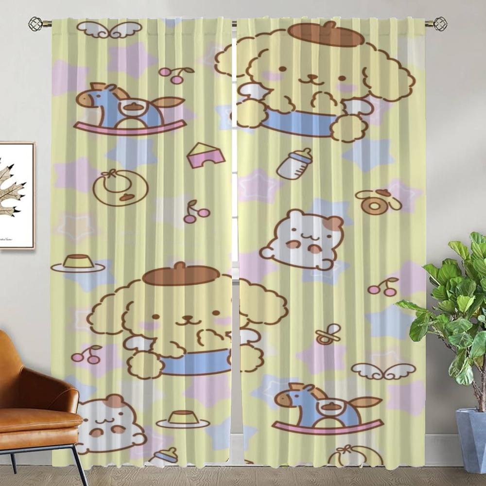 P-Pompom Purin затемняющие шторы для гостиной оконные шторы тюль для спальни украшение на Хэллоуин домашний интерьер шторы