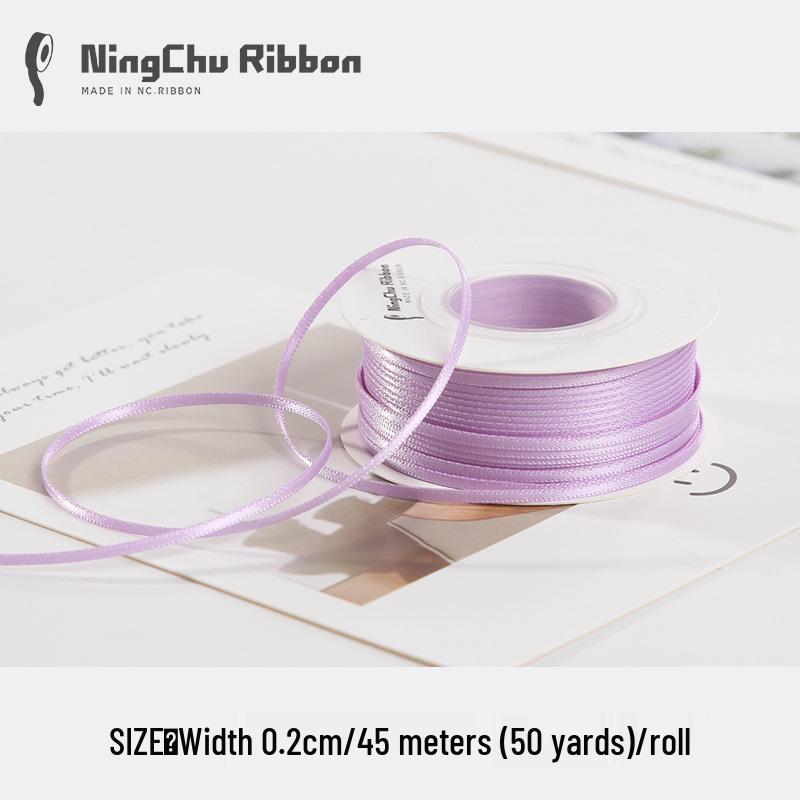 Двусторонняя атласная лента 2 мм для закладки, свадебных бантов и подарочной упаковки