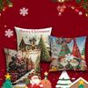Flax Christmas Cushion Cover Luxury Xmas Throw Pillow Case Merry Christmas Pillow Cover  Bed