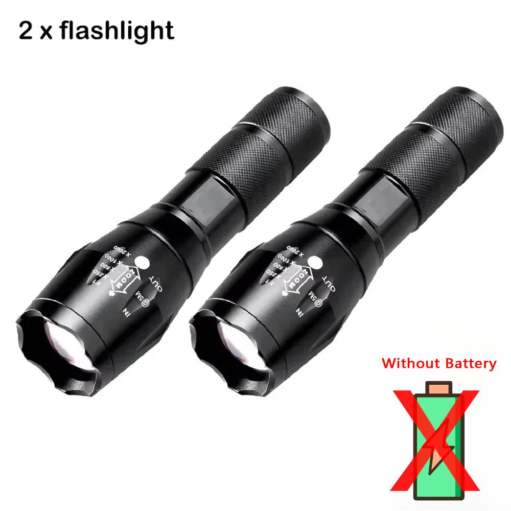 High Power Led Flashlights Camping Torch 5 Lighting Modes Aluminum Alloy Zoomable Light Waterproof Material Use 3 AAA Batteries