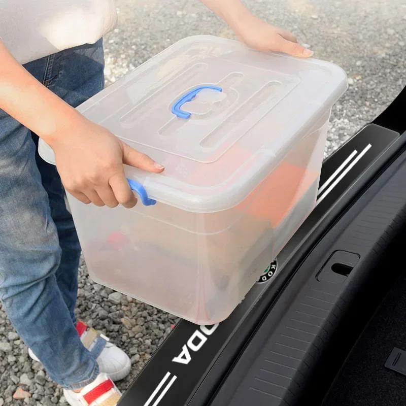 Car Rear Bumper Load Edge Protector Stickers For Skoda Octavia MK2 MK3 2 3 A7 Fabia Karoq Kodiaq Superb Rapid Kamiq Scala Yeti JT3