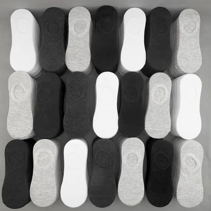 10 пар / лот носки до щиколотки летние кроссовки носки унисекс черный/белый/серый дышащие однотонные невидимые впитывающие пот