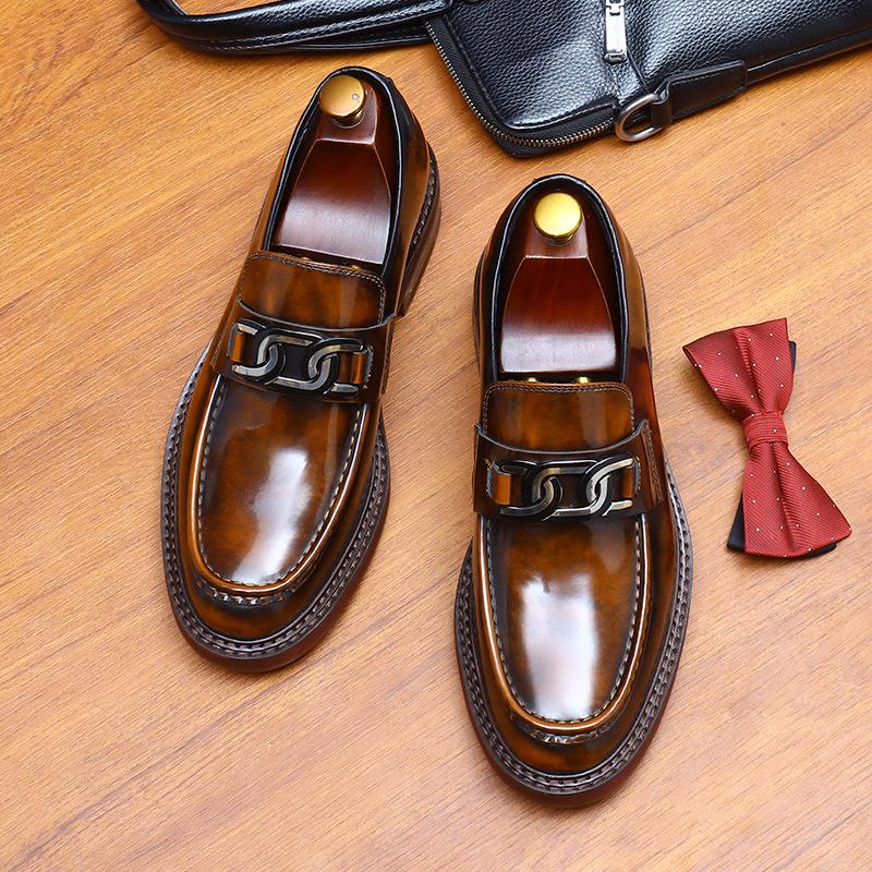 Fashion 2024 New Shoes For Men Loafers Mens Dress Shoes Leather Shoes Man Male Genuine Leather Social Shoes