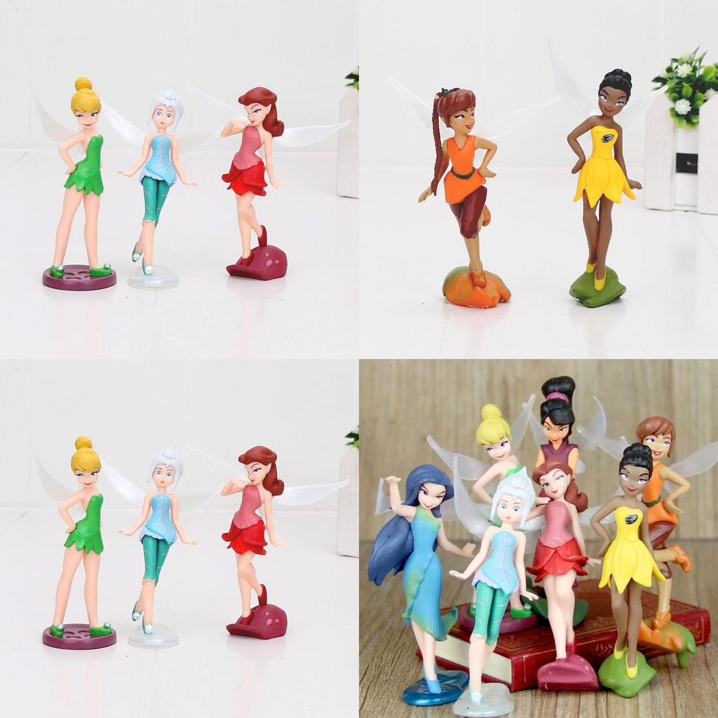 Очаровательный набор из 7 фигурок феи Динь-Динь Tinkerbell Для детей С подставками