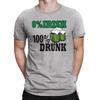 0 IRISH 100 DRUNK Mens  T-Shirt Funny Ireland St Patricks Day Leprechaun