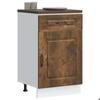 VidaXL Kitchen Cabinet Kalmar Smoked Oak Engineered Wood, Base Cabinet for Sink, Base Kitchen Cabinet with Drawer, Furniture 853482
