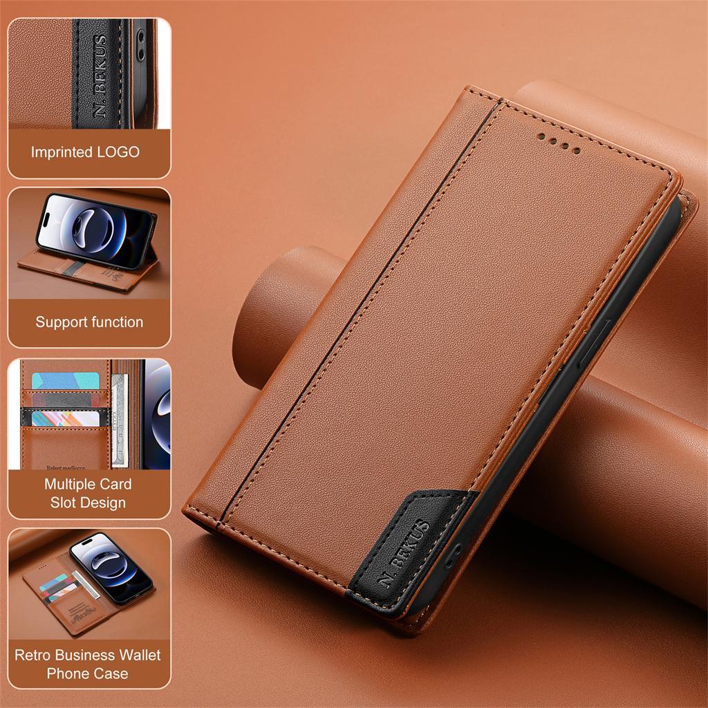 For iPhone 7/8/SE/X/XS/XR/11/12/13/14/15/16/17 All series.Wallet Phone Case Multifunctional Stand RFID Protection Fashion Faux Leather