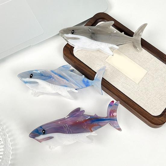 Женская заколка для волос в форме акулы с противоскользящими зубцами из ацетатного материала, заколка для волос с задней головкой, большая заколка для волос, аксессуары для волос