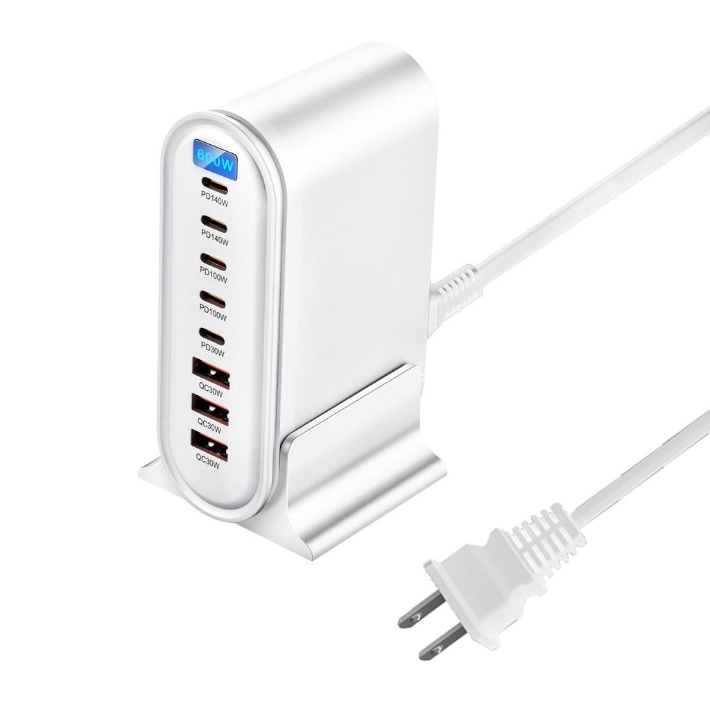 Многопортовый USB-зарядник на нитриде галлия PD140W: Настольное зарядное устройство 600 Вт с быстрой зарядкой 140 Вт для мобильных телефонов