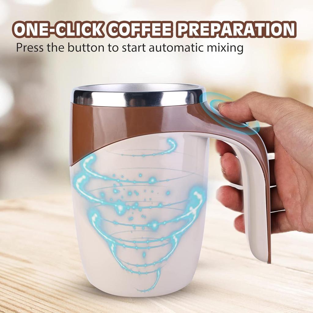 Self Stirring Coffee Mug, Electric Self Mixing Mug Automatic Magnetic Coffee Cup, Rechargeable 380ML Stainless Steel Mug for Coffee Milk Cocoa Tea