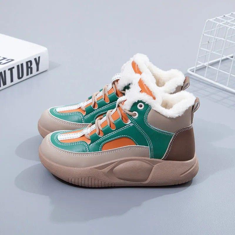 Shoes for Women Combat Tennis Womens Snow Boots with Laces Punk Style Lace-up High Platform Spring 2024 Winter Footwear Sale 39