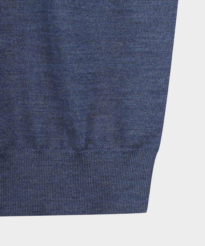 BROOKS BROTHERS Merino Wool Logo Polo Sweater (Indigo) (Bbwtmnf301)