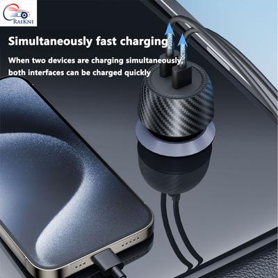 Мини 48 Вт Двухпортовое USB C Автомобильное Зарядное Устройство Super PD Быстрая Зарядка PD30 Вт QC18 Вт Автомобильное Зарядное Устройство для Автомобилей Грузовиков Домов на Колесах Авто