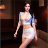 Sexy Office Lady Cosplay Costumes Erotic Lingerie Stewardess Outfit Secretary Hip Wrap Skirt Porno Bar Uniform Lace Temptation