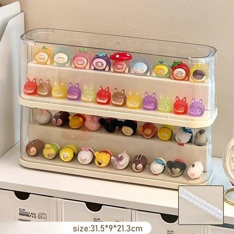 Large Figure Display Storage Box Blind Box Storage Rack Figures Acrylic Clear Ornaments Dust Proof with Lid Boxes Organizer Cute
