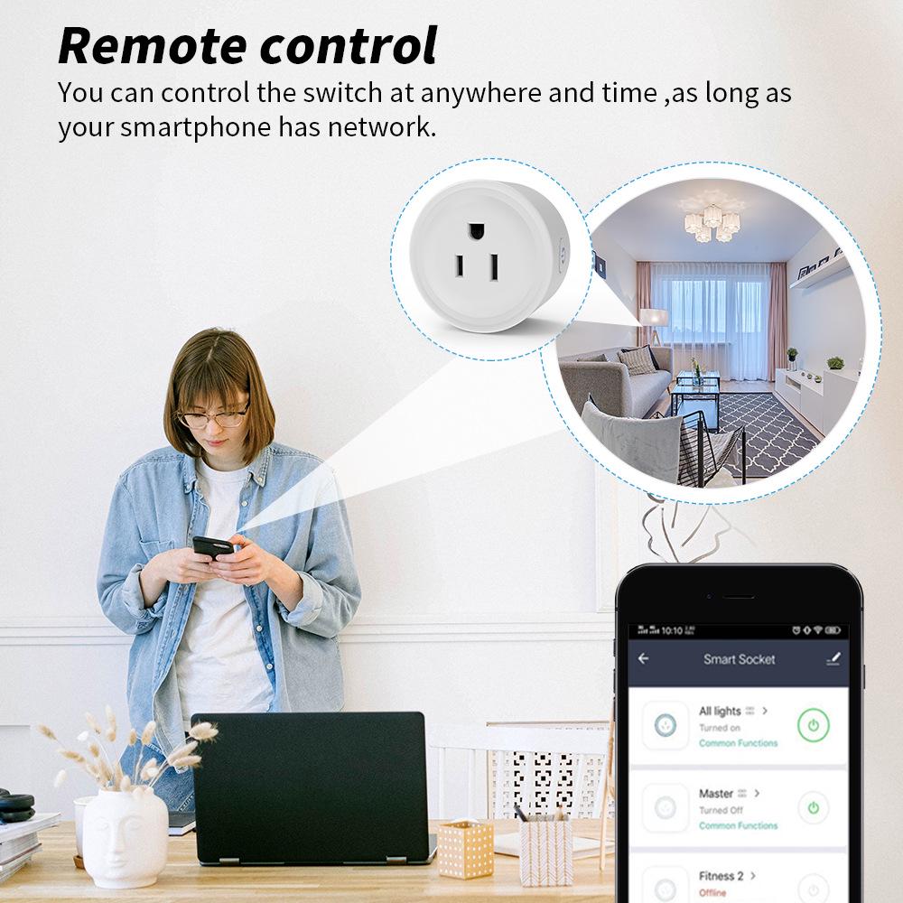 Умная WiFi розетка американского стандарта с Tuya Zigbee и голосовым управлением