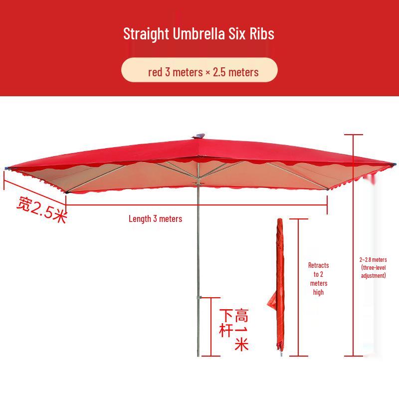 Large Rectangular Folding Patio Umbrella with Canopy Sun Protection