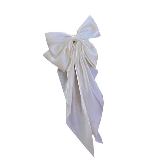 Нескользящий Плотный Элегантный Изысканный Пружинный Зажим Китайский Стиль Большой Бант Лента Декор Пружинная Заколка Аксессуары для Волос