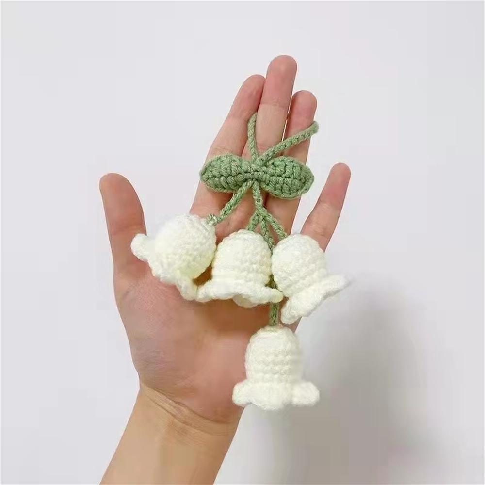 Colorful Handmade Knitted Wool Lily Of The Valley Cute Hand-woven Flower For Women Bag Purse Pendents Bag Charm