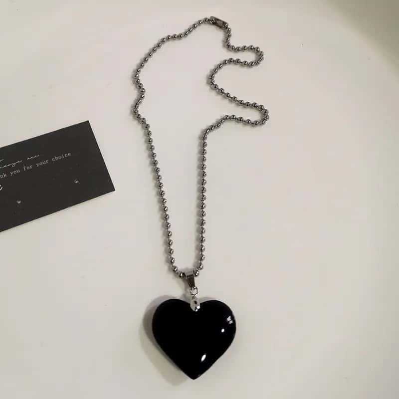 Готическое панк хип-хоп ожерелье с крестом - Y2K красное сердце шипы цепь персонализированные трендовые аксессуары