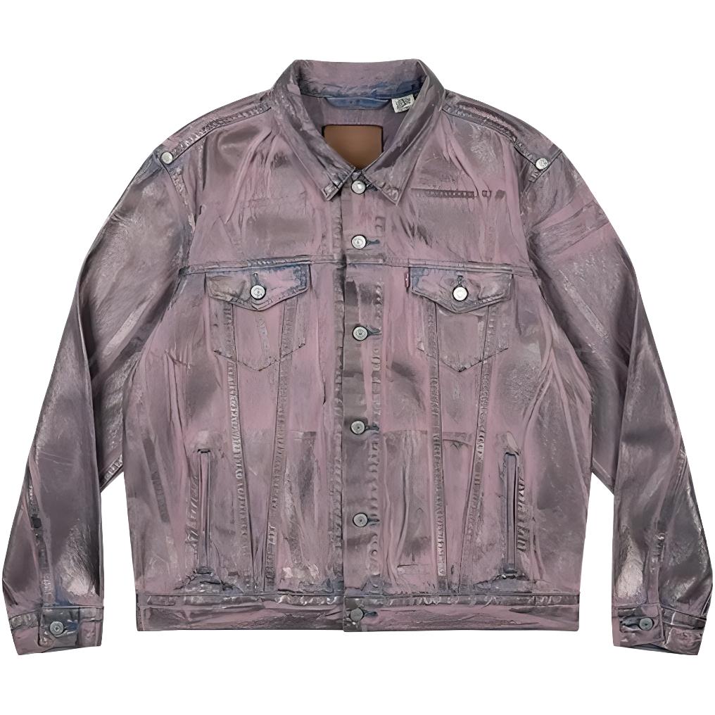 Levis Однотонная Куртка Рабочая Винтажная на Пуговицах с Множеством Карманов Мужская Куртка 72334-0747