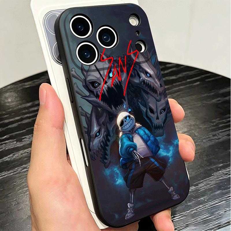 Мягкий чехол для телефона U-Undertale S-Sans для iPhone 16 16E 17 Air 15 Pro Max 14 Plus 13 Mini 11 12 7 Черный Чехол Задняя Панель